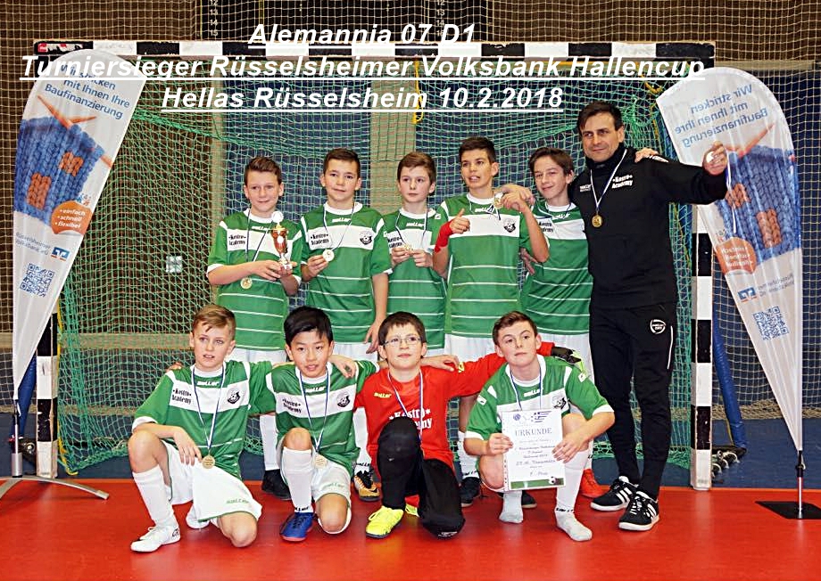 D1 Gewinnt 1 R sselsheimer Volksbank Hallencup SV Alemannia 07 